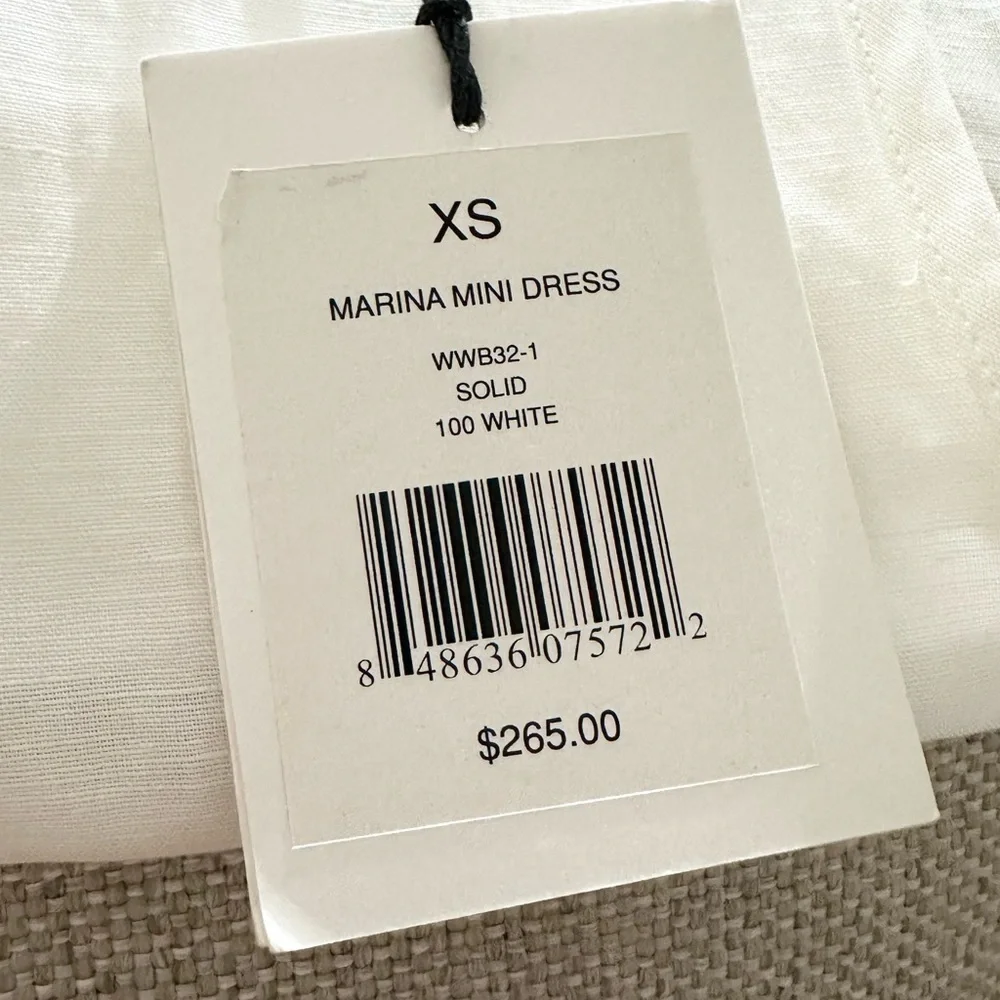 NEW! ONIA SOLID 100 SUMMER WHITE MARINA MINI DRESS COVER UP XS - Picture 8 of 8